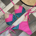 Tricolor triangle bikini