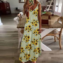 Maxi sunflower dress with straps