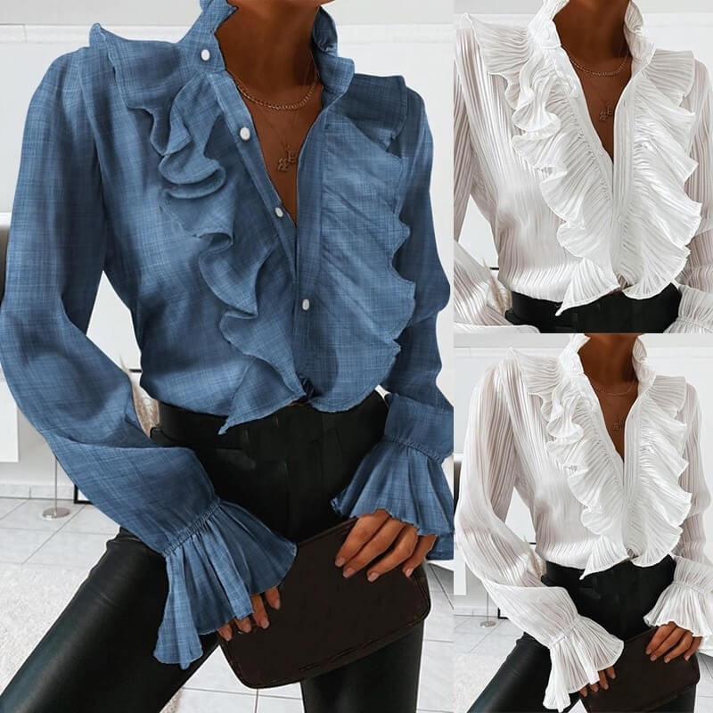 Fashione Shanone | Ruffle collar shirt