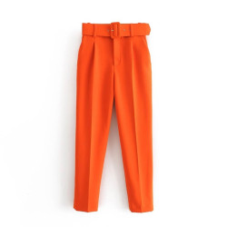 Fashione Shanone | Pantalon carotte taille haute avec ceinture