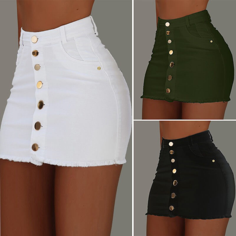 Fashione Shanone | Buttoned denim skirt
