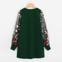 Fashione Shanone | Floral sleeves green dress