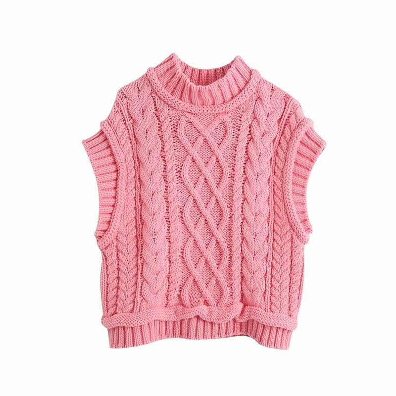 Fashione Shanone | Pink twisted vest sweater
