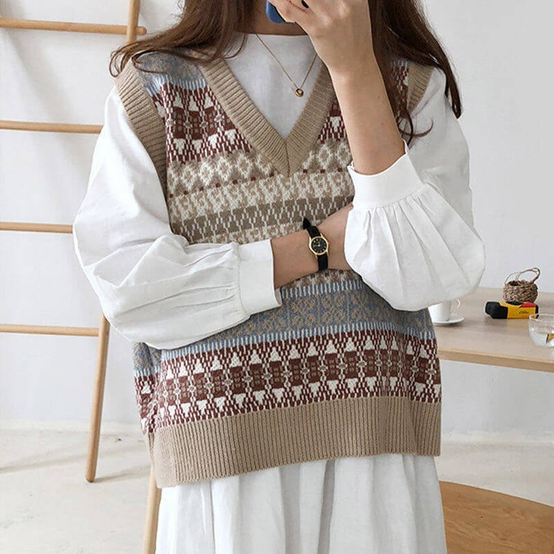 Fashione Shanone | Patterned vest sweater