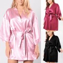 Plus size satin dressing gown