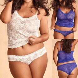 Fashione Shanone | Plus size pajamas with lace top and panties