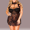 Plus size lace nightie with choker