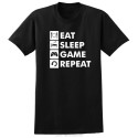 T-shirt gamer T-shirt geek T-shirt EAT SLEEP GAME REPEAT