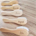 Personalized wooden baby brush
