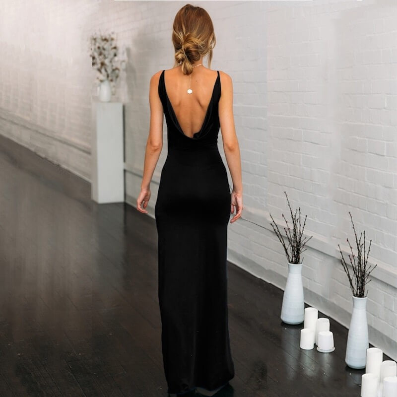 Maxi slit dress with backless