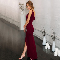 Maxi slit dress with backless