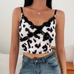 Leopard top with lace