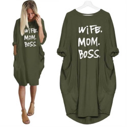 WIFE. MOM. BOSS T-shirt dress