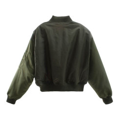 Army green and orange bomber