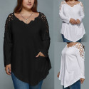 Plus size blouse with lace