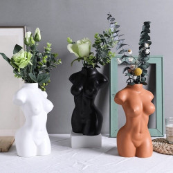 Vase corps de femme pot de fleurs en céramique art