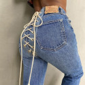 Jeans with lace-up at the back