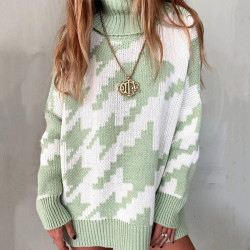 Oversized houndstooth sweater