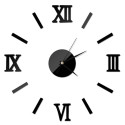 Horloge murale chiffre romain noire sticker
