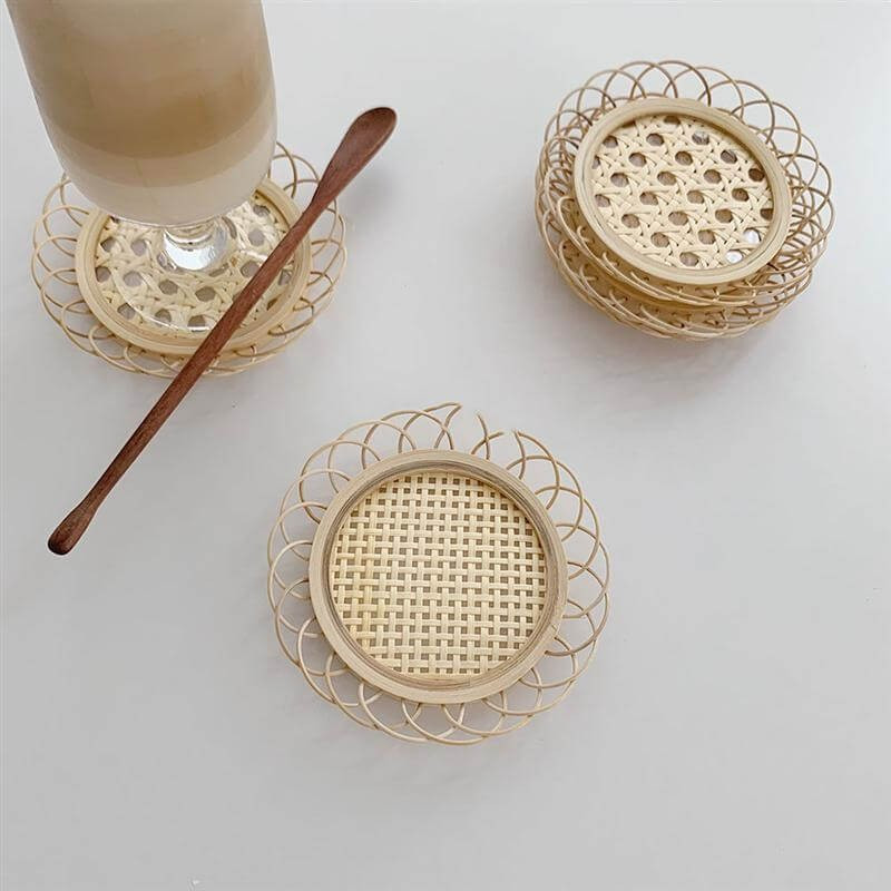 Rattan and bambbo coaster