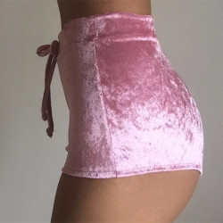 Velvet mini shorts