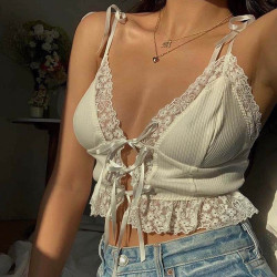 White top with lace