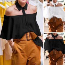 Blouse shirt with shoulder off