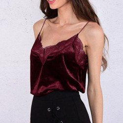 Velvet and lace top