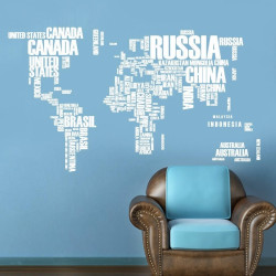 World map wall sticker