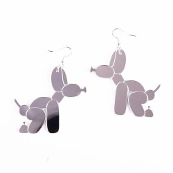 Pooping dog earrings