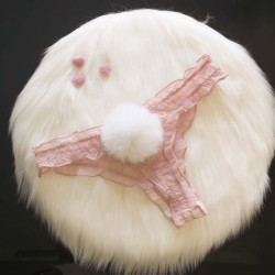 Lace G-string with pompom