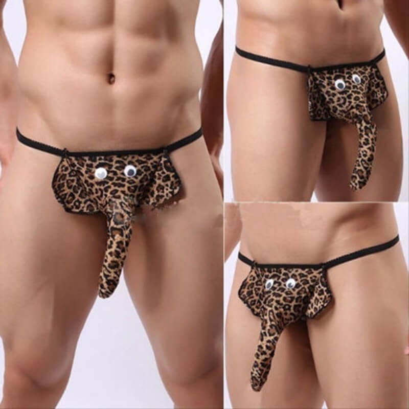 1pc Men's Sexy Elephant Thongs T-back Underwear, Elephant Shaped