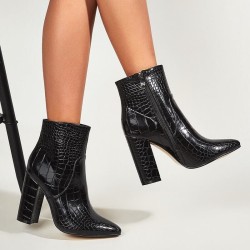 Croco ankle boots