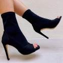 Black peep toe ankle boots