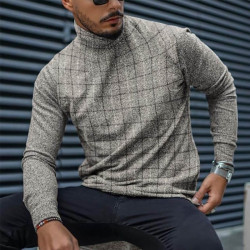 Turtleneck plaid sweater