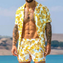 Men\'s roses beach shorts and shirt