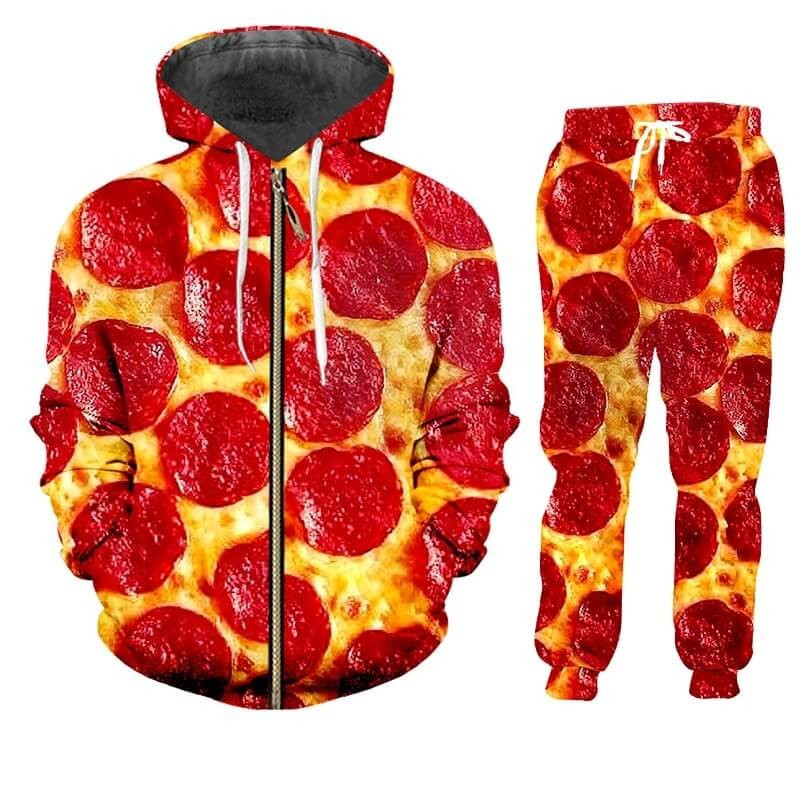Pepperoni pizza jacket and pants tracksuit
