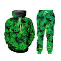 Survêtement sweatshirt et pantalon feuilles de cannabis