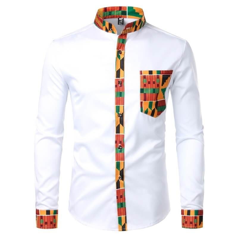 African fashion mandarin collar shirt