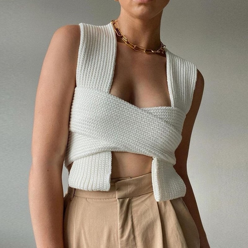 Knitted bandeau top