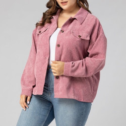 Plus size pink corduroy jacket