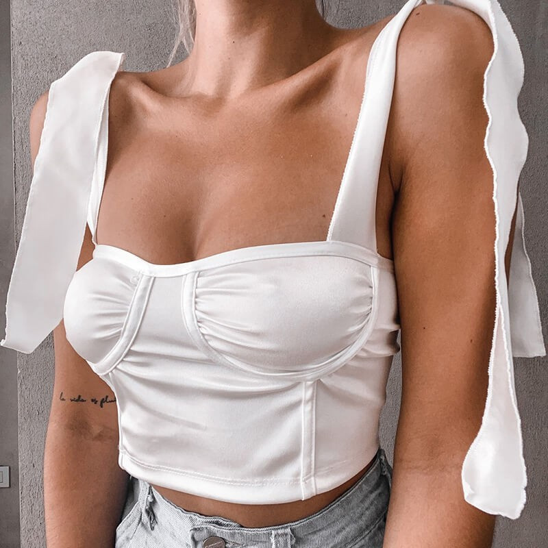 White top with knots
