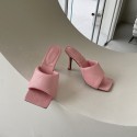 Pink square toe sandals