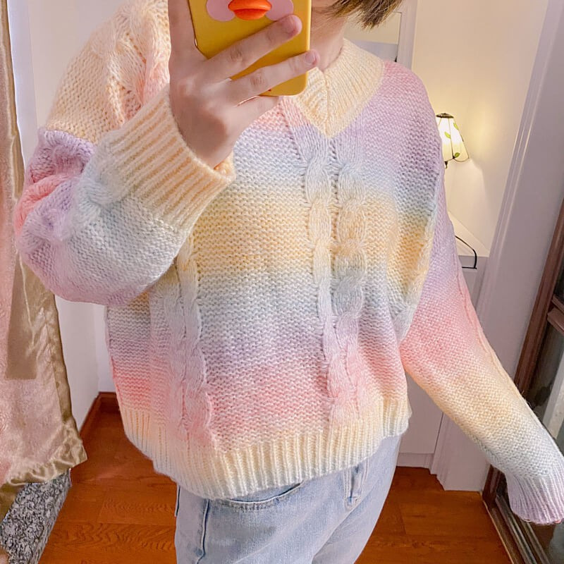 Rainbow pastel  sweater