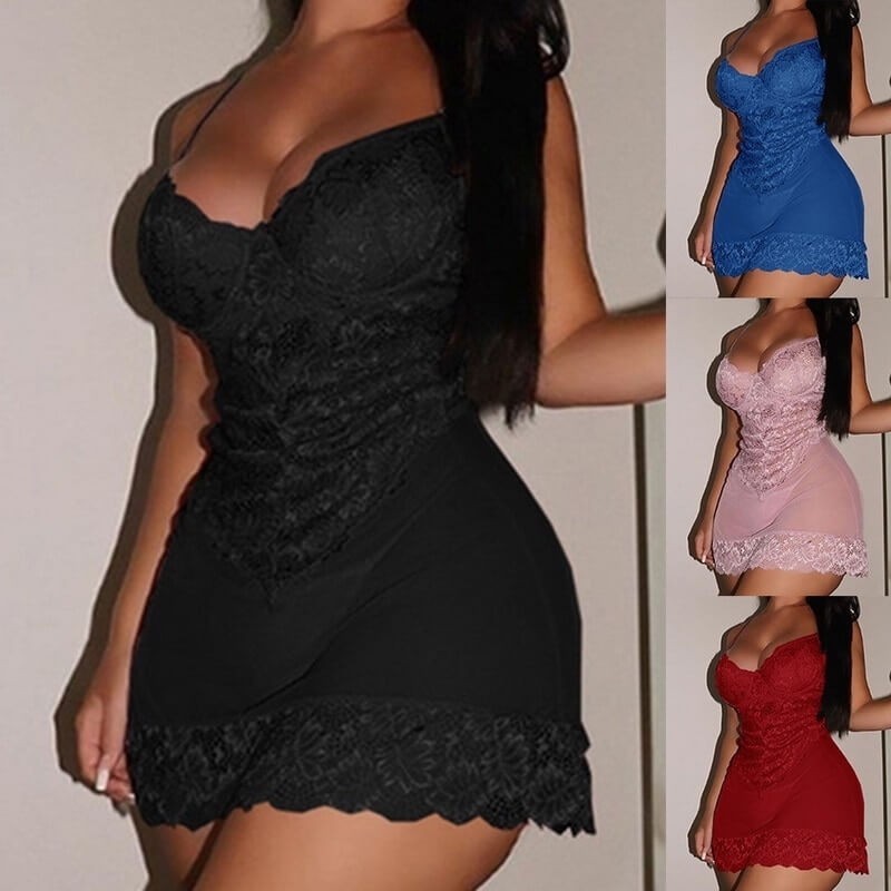 Babydoll with lace for plump woman