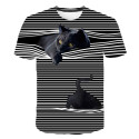 T-shirt rayé chat