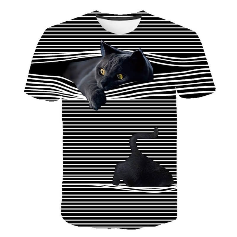 Cat striped T-shirt