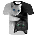 T-shirt chat noir et blanc