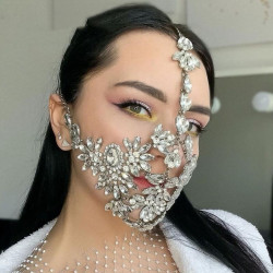 Diamond mask face jewelry