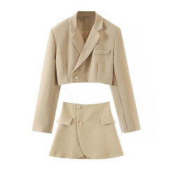 Blazer cut in 2 jacket and skirt set